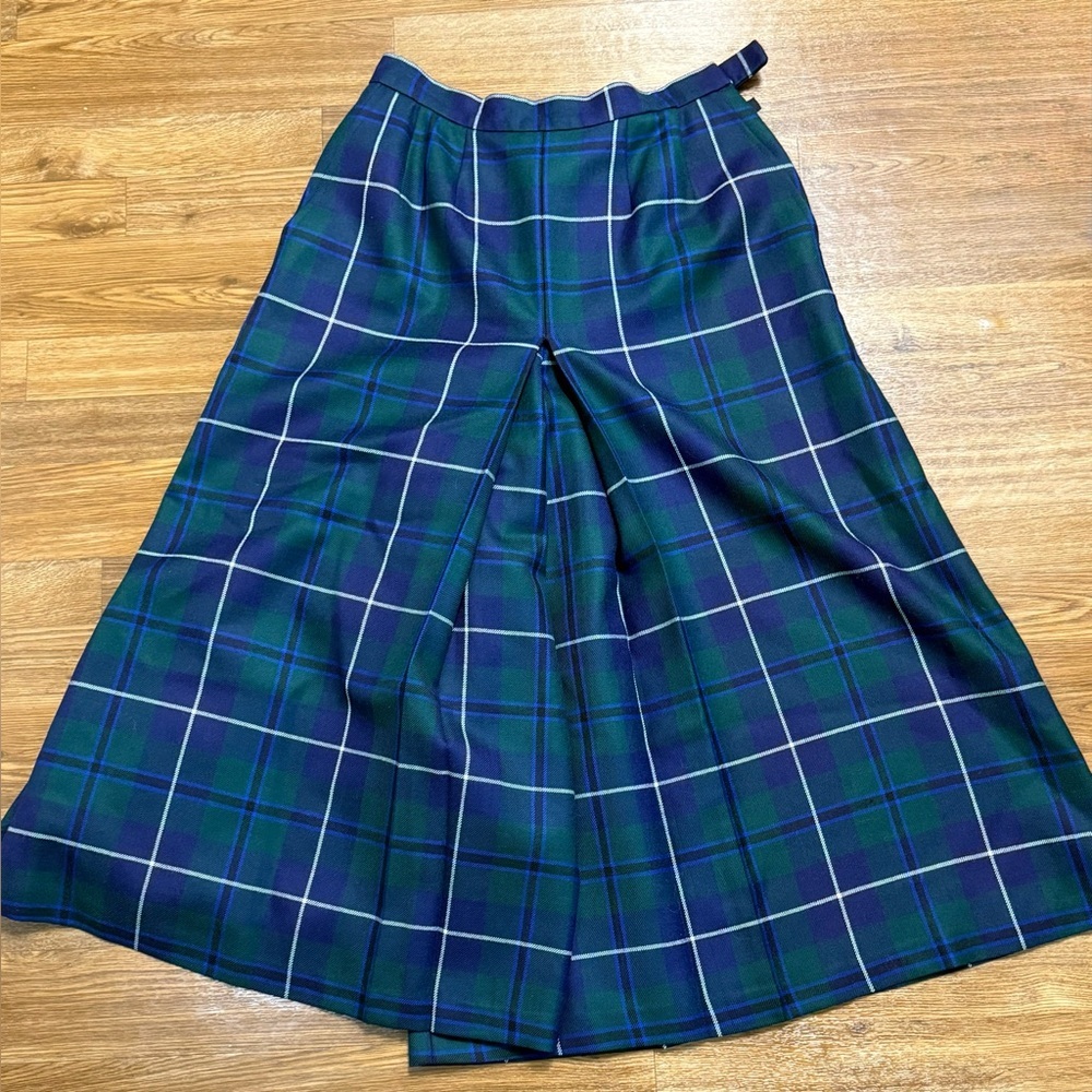 D. Byford tartan plaid Scottish wool culottes skirt pants side zip size 28 waist - Picture 8 of 10